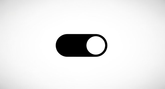 Simple Toggle Switch Icon on White Background.