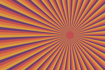 Obraz premium Retro 70s Sunburst Background with Vintage Warm Color Palette for Graphic Design and Nostalgic Poster Art Projects