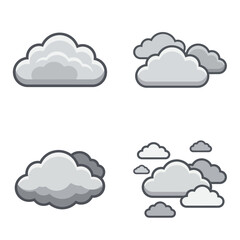 Obraz premium Clouds Weather Forecast Icons Set.