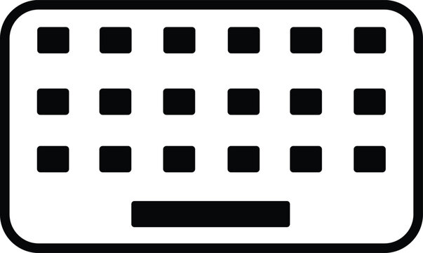 Computer keyboard keys layout icon representing digital typing input and hardware word processing concept
