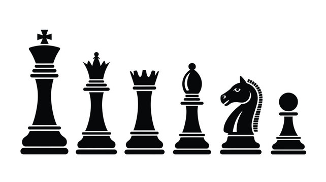 Here are the titles and keywords based on the provided image, image_1364c4.png, formatted exactly for Adobe Stock:

Titles
Title 1: Chess pieces black silhouette vector icons set with king queen rook 