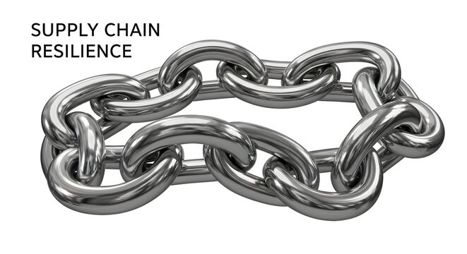 Metal Chain Links Forming a Circle Symbolizing Supply Chain Resilience
