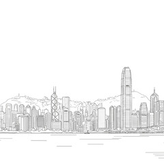 Fototapeta premium Simple Black and White Mumbai Skyline Sketch