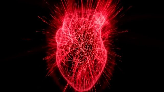 Abstract glowing red heart shape