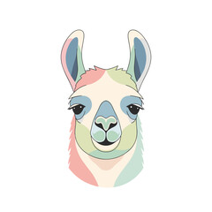 Fototapeta premium Pastel Colored Abstract Lama Head Portrait