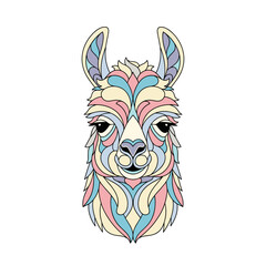Fototapeta premium Artistic Mandala Style Lama Head Illustration