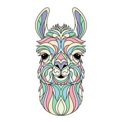 Fototapeta premium Colorful Psychedelic Style Lama Head Art
