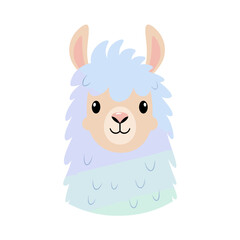 Fototapeta premium Soft Pastel Colored Lama Character Profile
