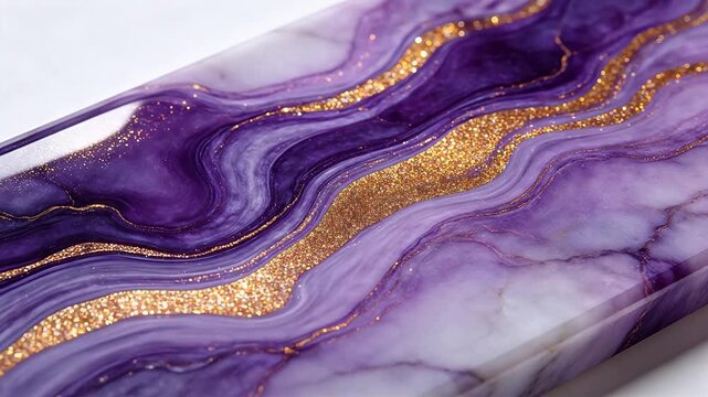 Purple and gold marbled surface