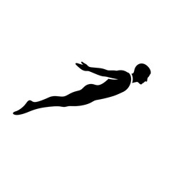 Fototapeta premium Minimalist Diver Silhouette Mid Air Pose