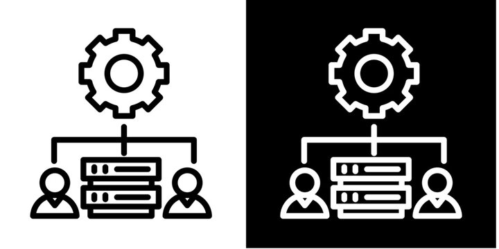 Server Management Icon Set White Style Collection