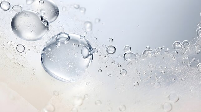 Clear Liquid Cosmetic Serum Bubbles Texture Background 