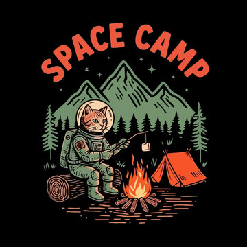 Cat in astronaut suit sitting.
