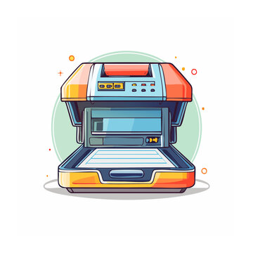 Retro Computer Illustration in Flat Design