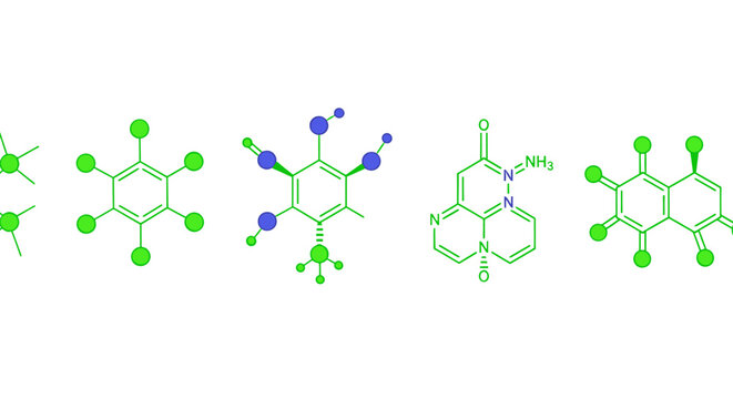 Series of halogenated aromatic and heterocyclic compound structures.