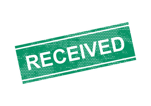 Green received rubber stamp imprint isolated on a white background isolated on transparent background