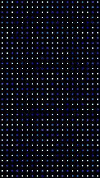 Vertical background of tiny blue information data squares flickering, alpha channel for transparent background, VERT