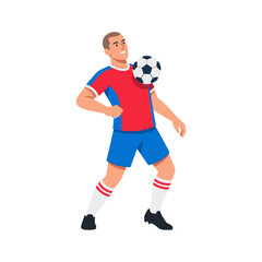 Obraz premium Soccer player controlling ball with chest