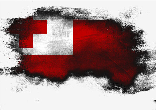 Tonga flag painted with brush