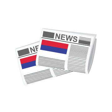 Republika Srpska Newspapers News Vector Illustration