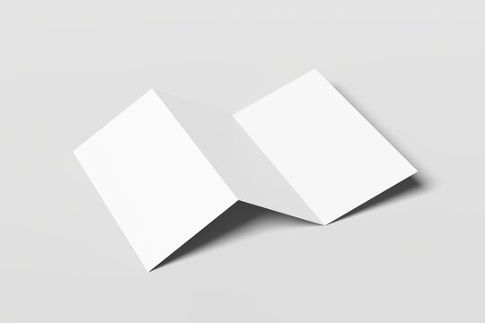 Z Fold Brochure Mockup with Blank White Paper Panels