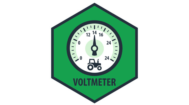 Agricultural tractor voltmeter gauge instrument panel logo.