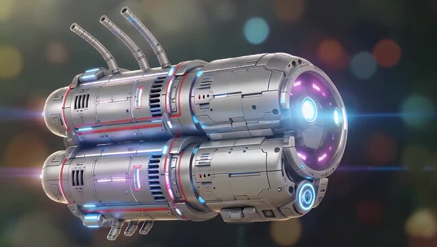 Futuristic Abstract Extraterrestrial Capsule Housing an AI Super Computer Droid with Luminous Lens Flare