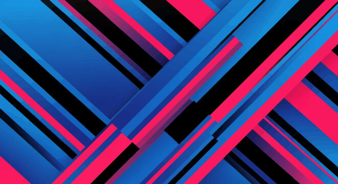 Abstract Geometric Background with Blue and Pink Diagonal Stripes