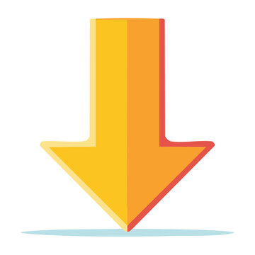 Flat design downward arrow icon