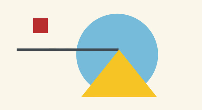Abstract Geometric Shapes - Circle, Triangle, Square, Line