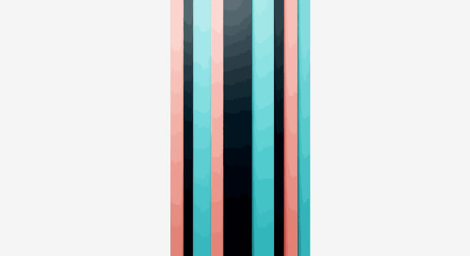 Abstract Vertical Stripes - Teal, Coral, and Dark Blue Pattern