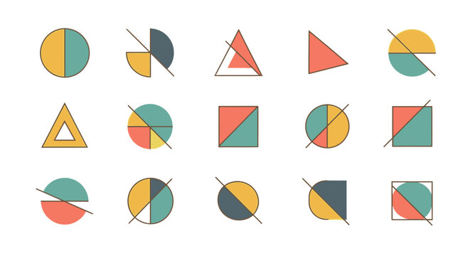 Abstract Geometric Shapes, Minimalist Color Palette, Clean Design