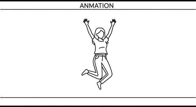Happy Woman Jumping Joyfully, Celebrating Success, Expressing Freedom and Excitement