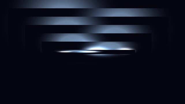 Abstract futuristic dark background with glowing blue rectangles and yellow neon streaks.