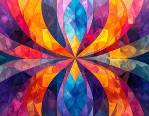 Vibrant colorful abstract flower design pattern.