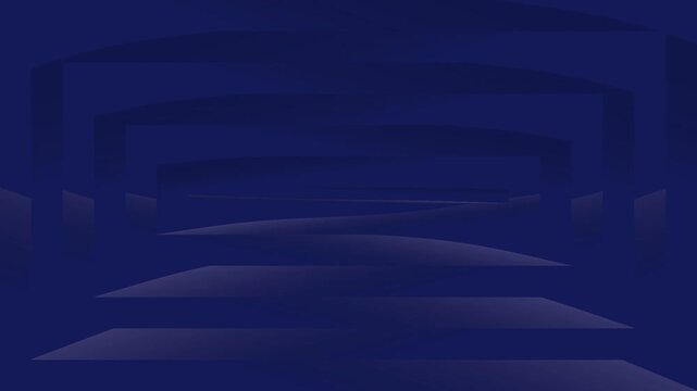 Animated blue geometric shapes creating a dynamic tunnel background with modern motion graphics.