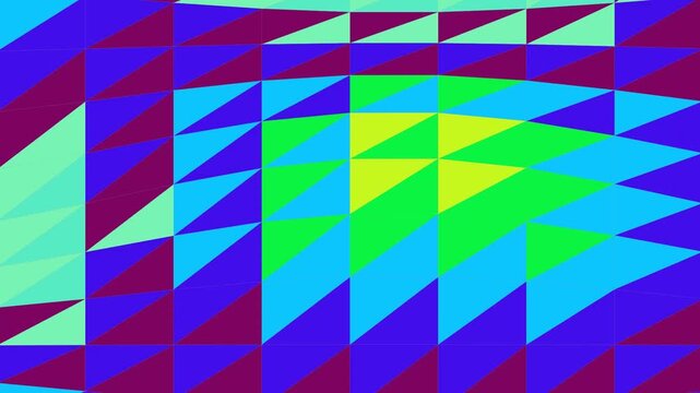 Animated abstract geometric background with shifting colorful triangles and mosaic patterns