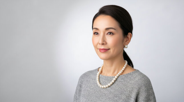50代や60代のミセス世代の美しい大人の女性のポートレート