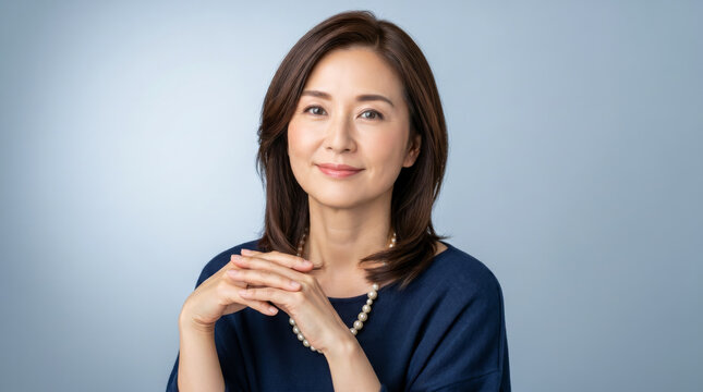 50代や60代のミセス世代の美しい大人の女性のポートレート