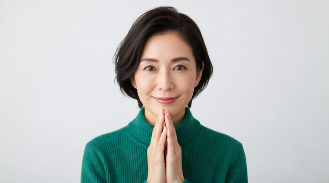 50代や60代のミセス世代の美しい大人の女性のポートレート