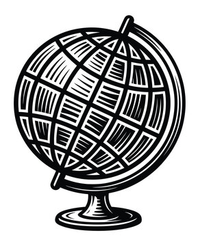 Minimalist Globe Vector Symbol for World Themes