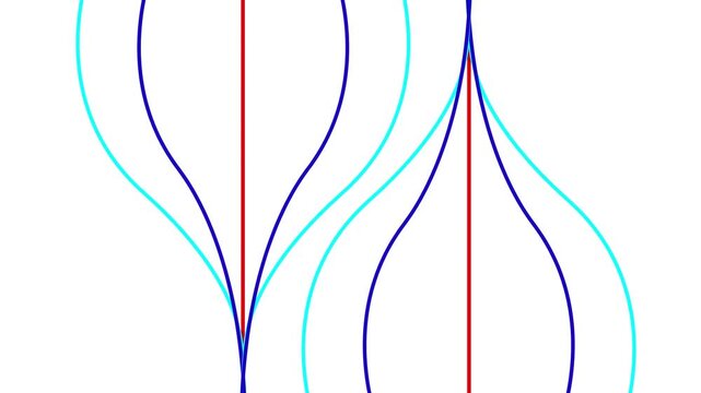 Dual Colorful Data Funnel Animation with Flowing Nodes and Interconnected Connection Lines on White Background.
