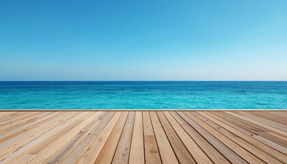 Fototapeta premium Wooden Deck with Ocean View