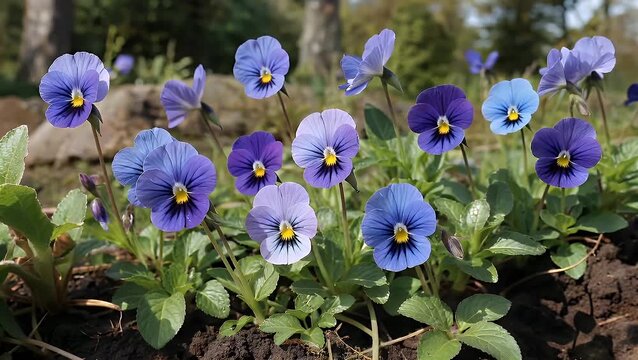 A blossoming specimen of the Myosotis sylvatica plant, commonly referred to as the garden forget-me-not, displaying its characteristic blue petals.