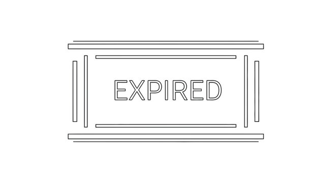 Expired Stamp Graphic, Vintage Rubber Stamp Seal with Text Expired, Isolated on White Background