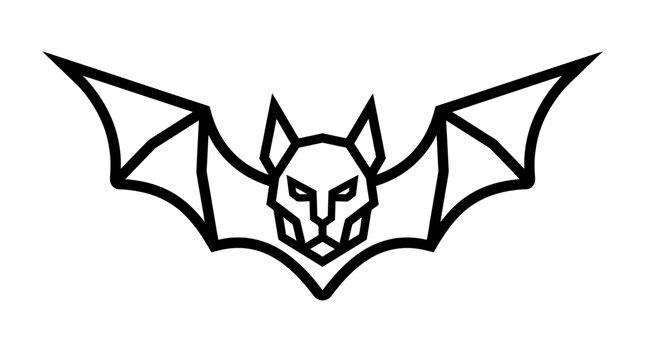 Black Bat Icon Illustration.