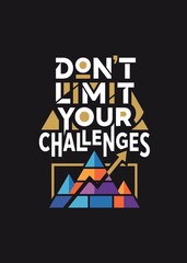 Fototapeta premium Colorful Alphabet and Business Concept Icon Set Vector Illustration - dont limit your challenges