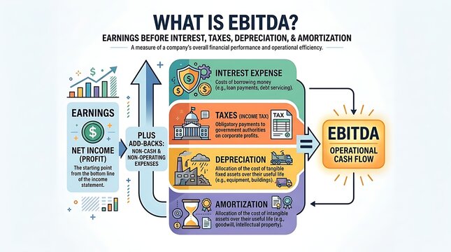 Comprehensive infographic explaining ebitda and financial performance