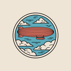 Vintage Red Blimp Airship Vehicle. © Lumina