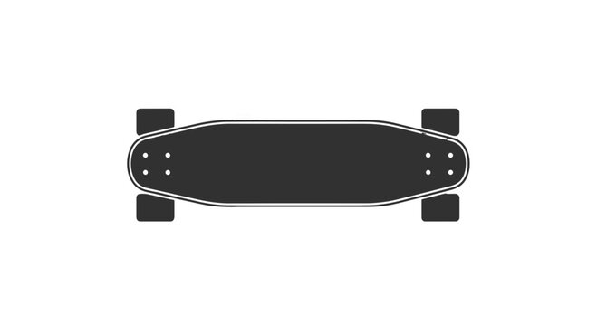 Black Longboard Skateboard with Wheels.